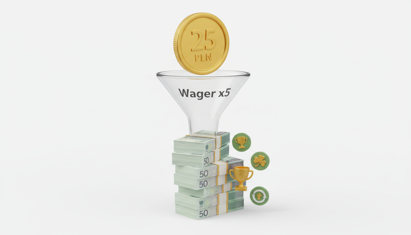 Infografika przedstawiająca proces obrotu bonusem kasynowym