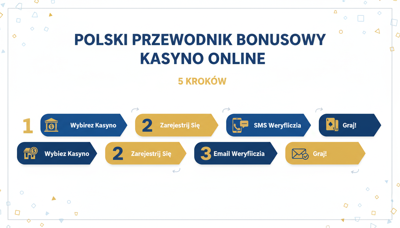 Infografika przedstawiająca proces rejestracji w kasynie online
