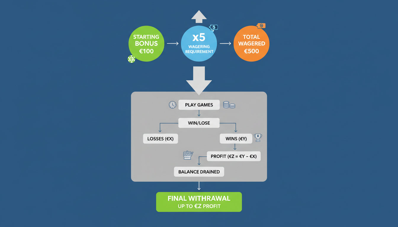 Schemat procesu obrotu bonusem kasynowym