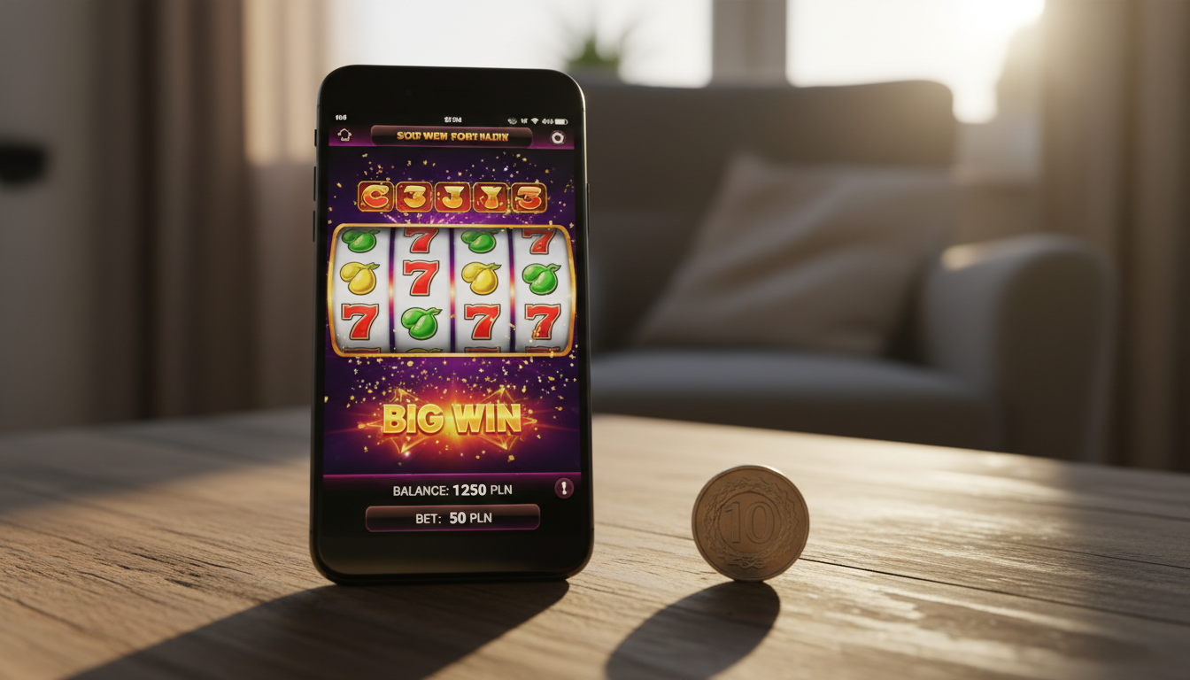Gracz korzystający z aplikacji mobilnej kasyna przy niskim depozycie