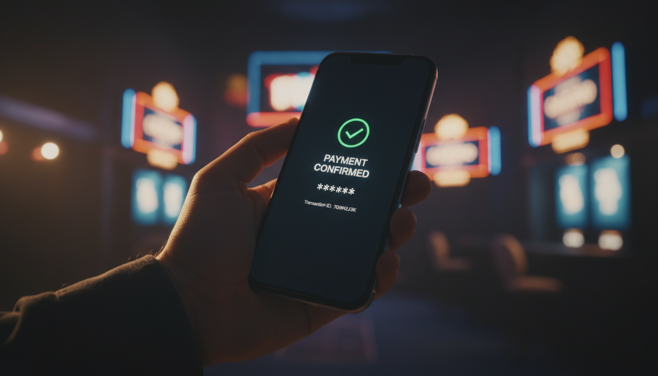 Smartfon wyświetlający proces płatności mobilnej BLIK w aplikacji kasynowej