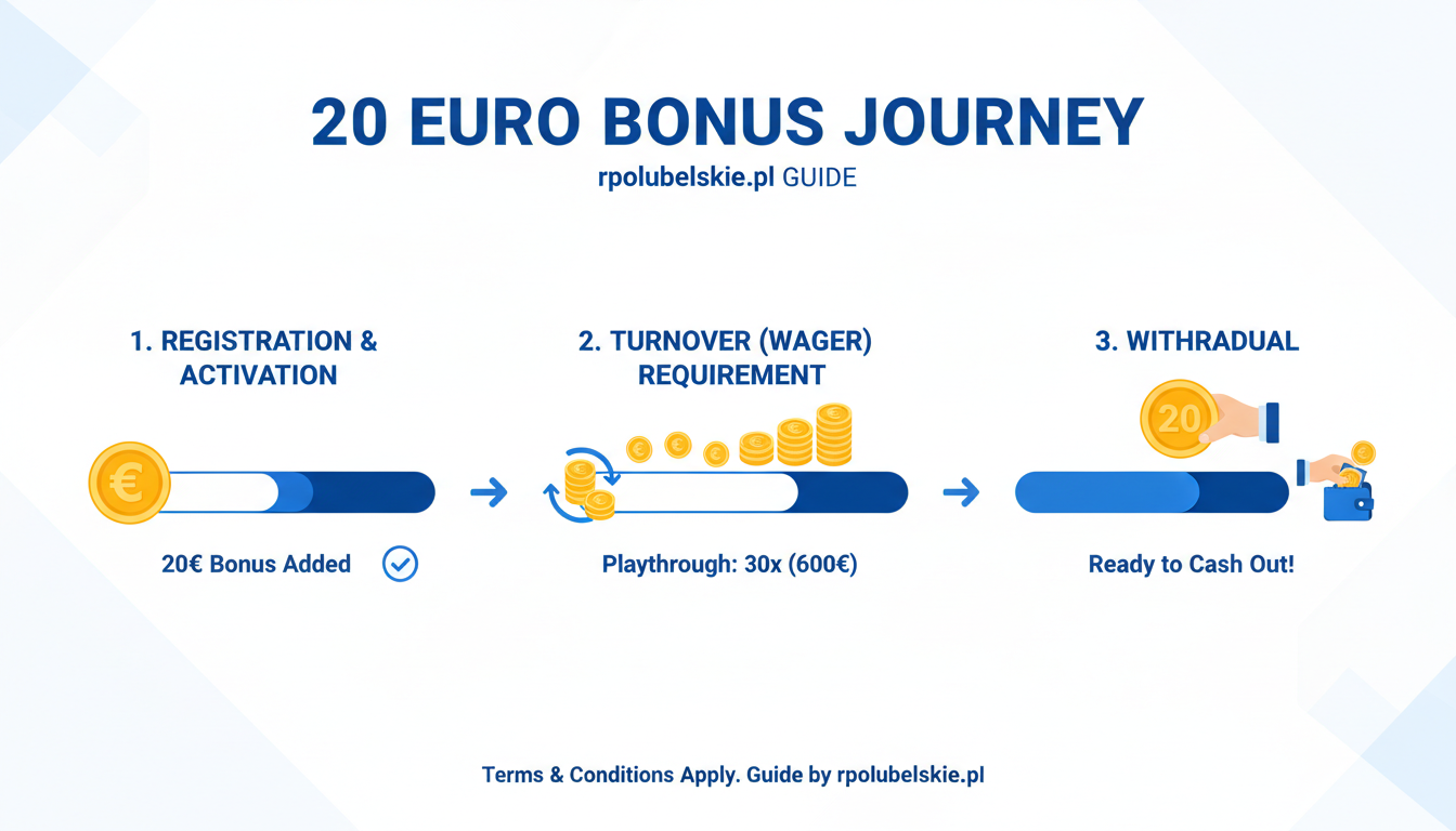 Infografika przedstawiająca proces obrotu bonusem w kasynie